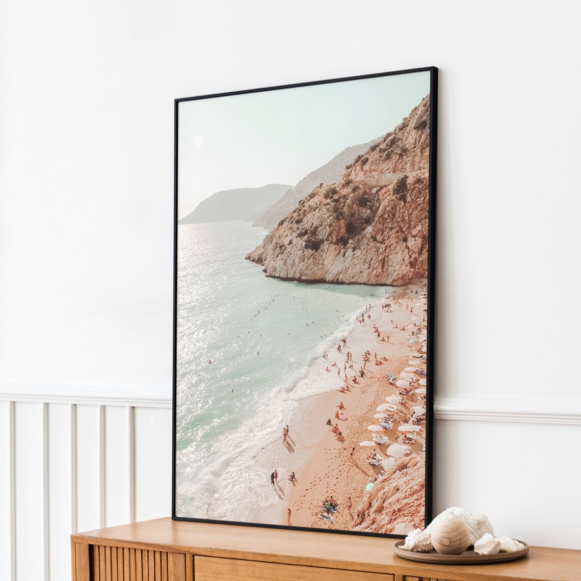 Boho Beach Seacliff Coastal Landscape Wall Art Print - Image 3