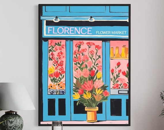 Flower Market, Vintage Floral Decor Poster