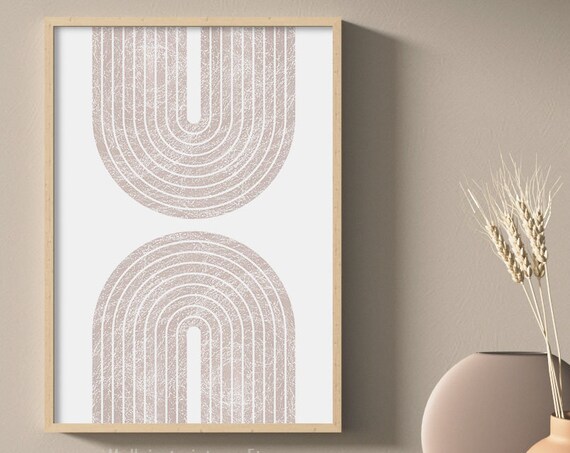Beige Arch Print Neutral Wall Art Minimalist Painting Wall Art Geometric Watercolor Print Boho Decor Abstract Print