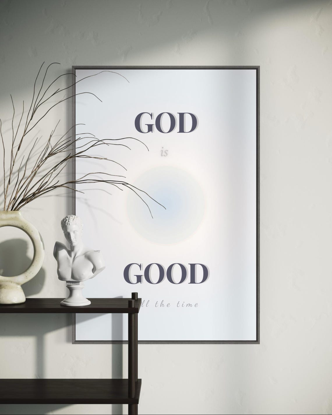 God Is Good All The Time Minimal Wall Art Bible Verse Poster Modern Scripture Art Minimal Christian Art Affirmation Aura Wall Art - Image 3