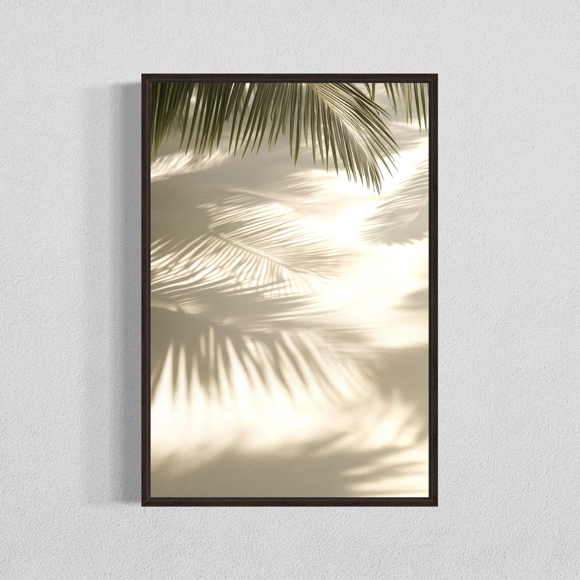 Palm Leaf Shadow Tropical Beach Art Print
