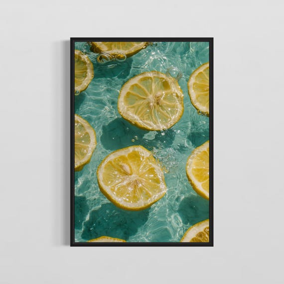 Citrus Wall Print Fresh Lemon Art Minimalist Kitchen Decor