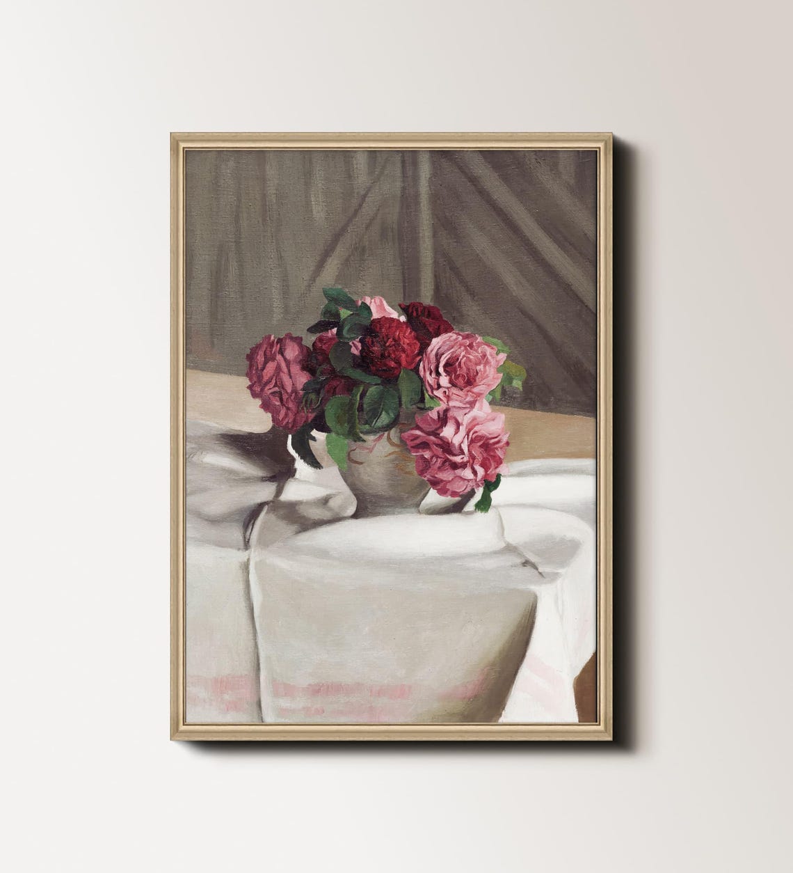 Pink Flowers Print Pink Floral Print Pink Roses Painting Roses Wall Art Roses Print Floral Wall Art Pink Floral 051