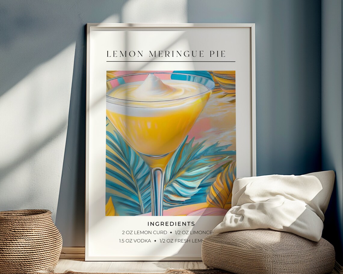 Lemon Meringue Cocktail, Retro Maximalist Poster - Image 5