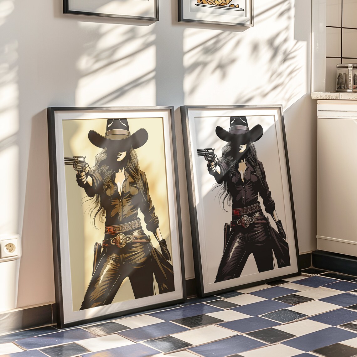 Fearless Cowgirl Rustic Western Art Print - Image 3