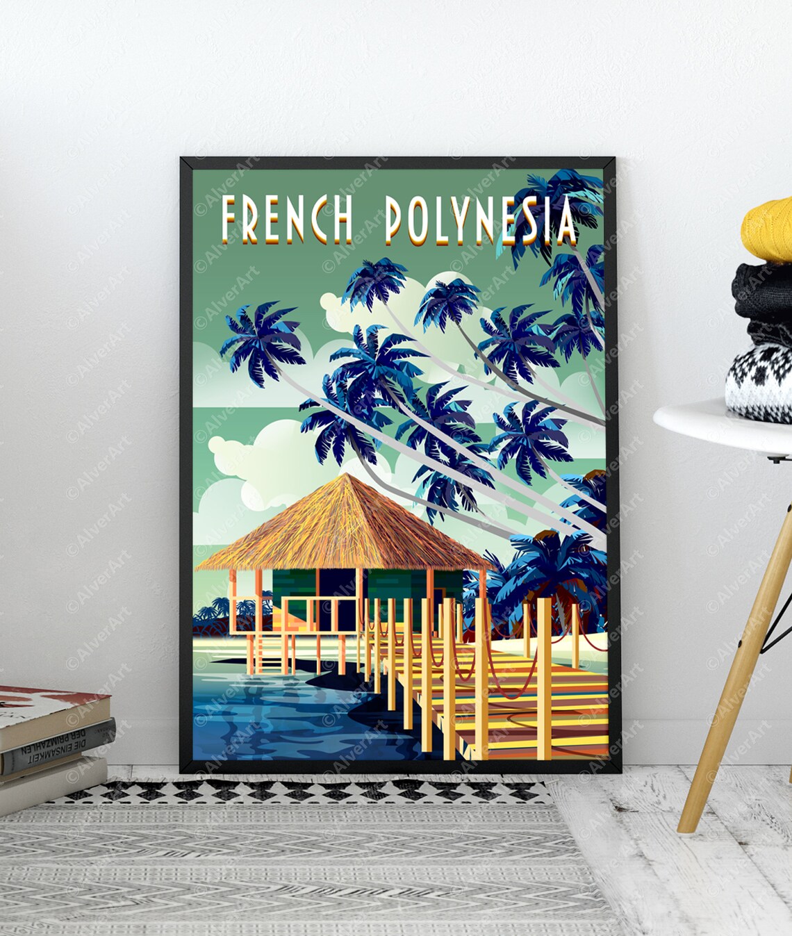 French Polynesia Poster Tropical Travel Print French Wall Art Art Unframed - Image 3