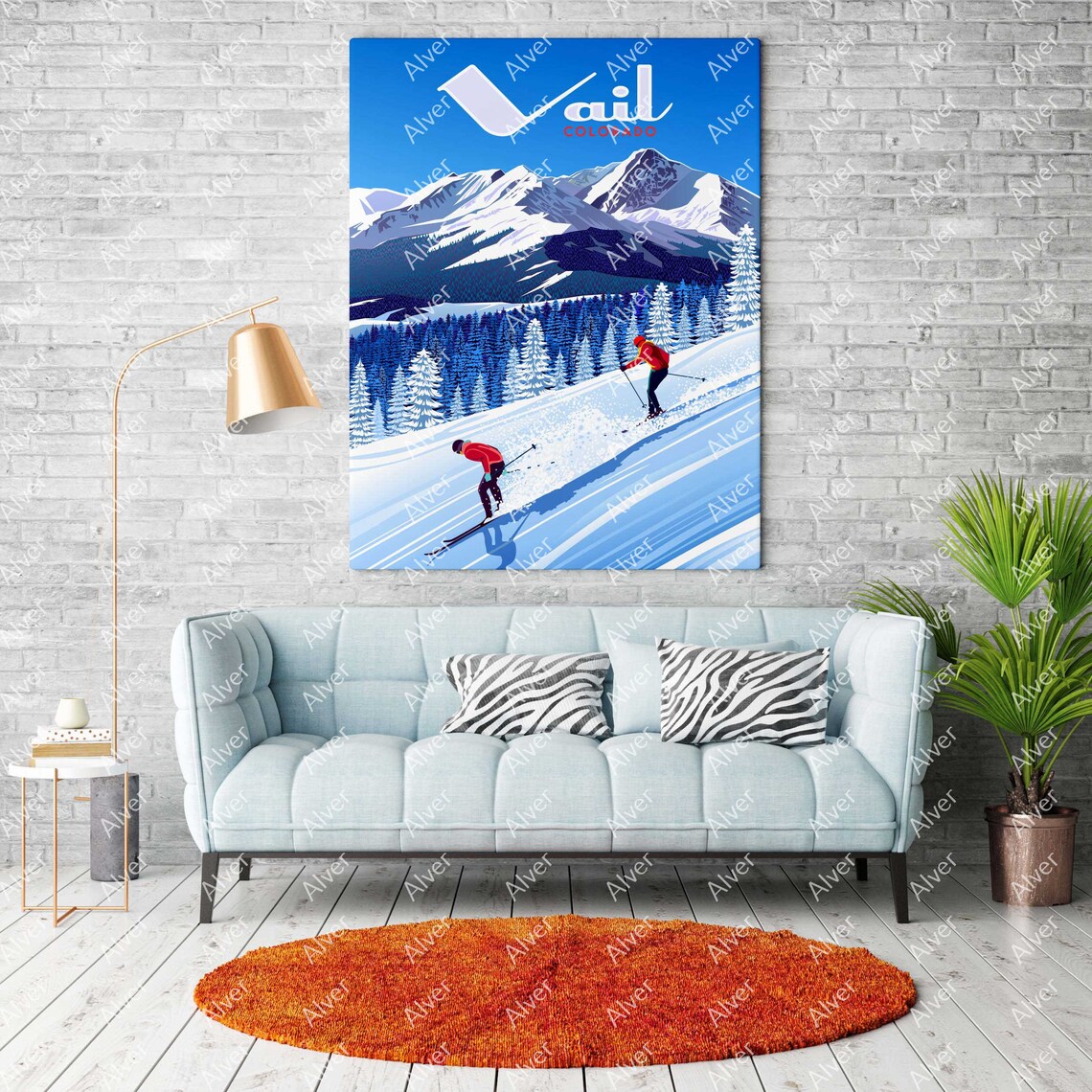 Vail Poster Colorado Poster Colorado Wall Art Ski Mountain Print Unframed - Image 2