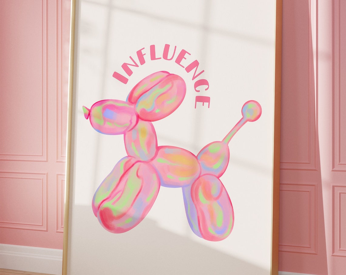 Influence Iridescent Balloon Dog Pink Pop Art Trendy Room Wall Poster - Image 4