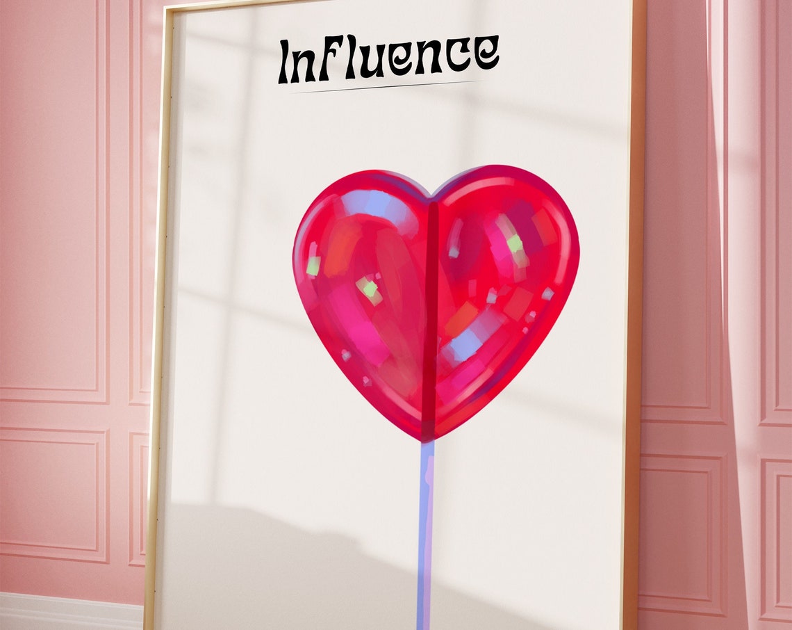 Influence Red Heart Candy Pop Art Preppy Trendy Wall Decor Poster - Image 4