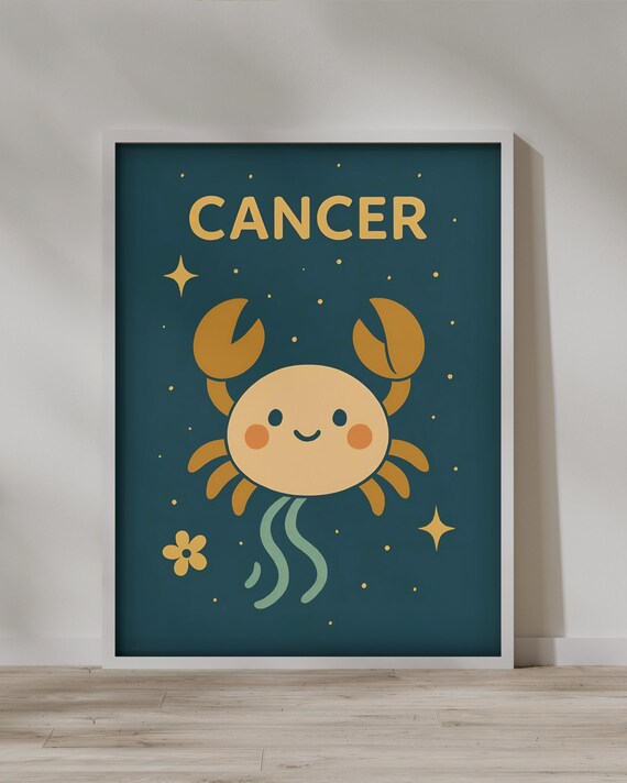 Cancer Zodiac Print Instant Poster Home Decor
