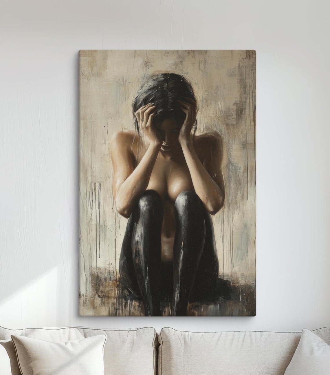 Emotional Nude Abstract Art, Contemporary Painting