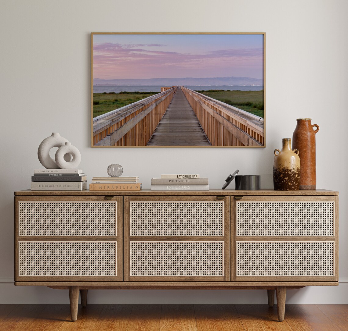 Palo Alto California Baylands Boardwalk Pink Dusk Marsh View Poster - Image 4