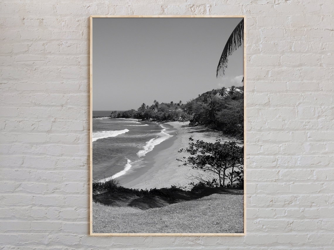Rincn Black and White Puerto Rico Travel Poster