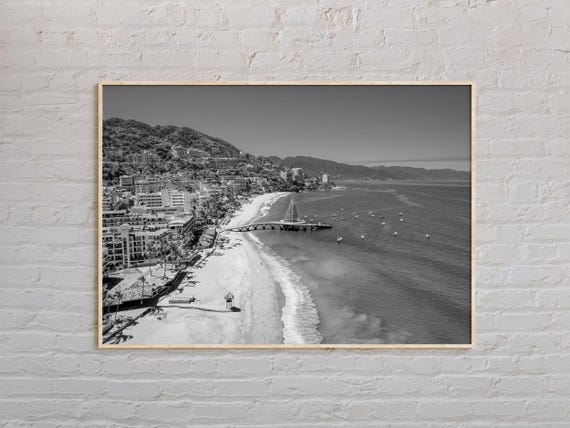 Black And White Puerto Vallarta Print Puerto Vallarta Wall Art Puerto Vallarta Poster Puerto Vallarta Photo Puerto Vallarta Decor