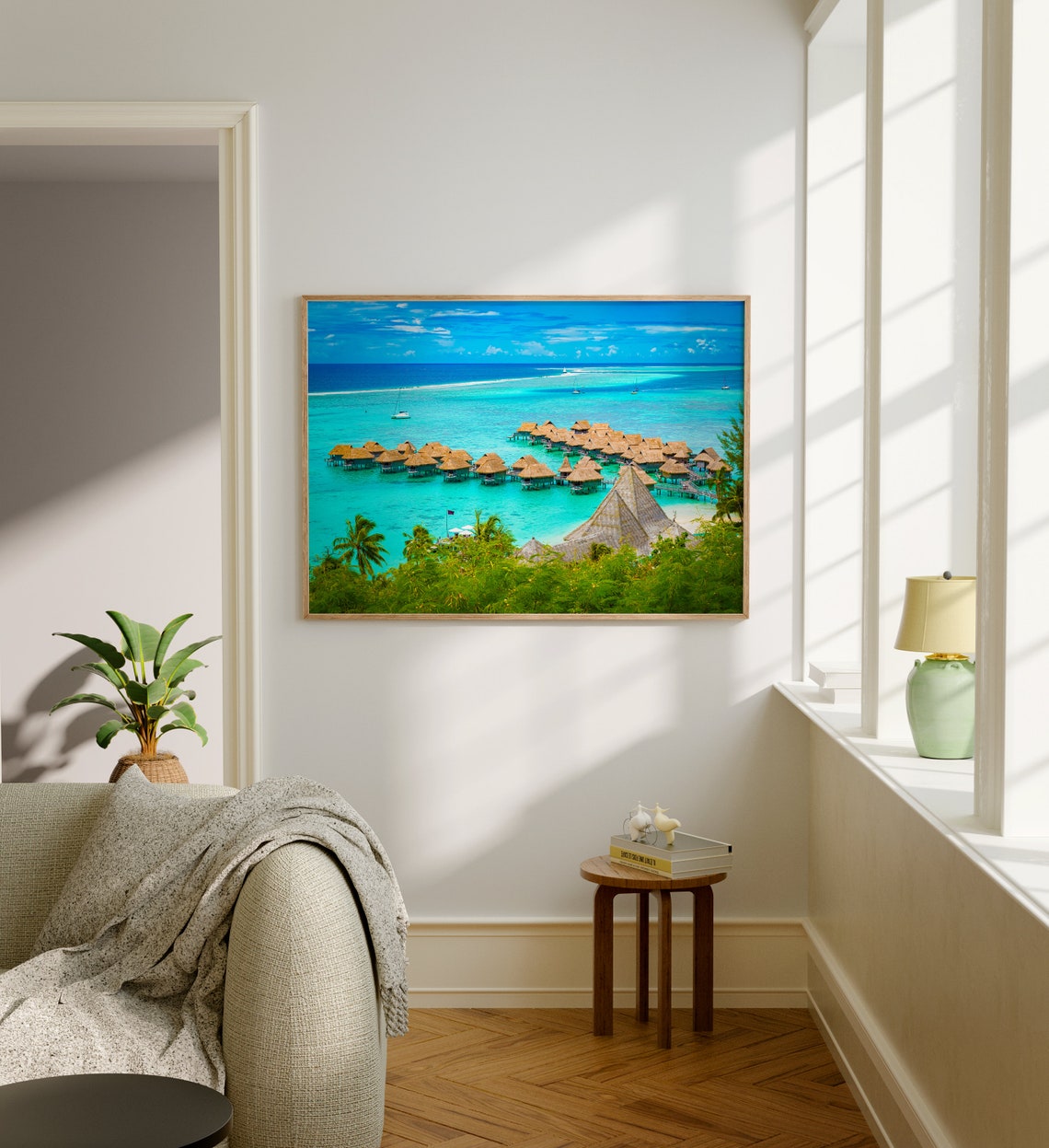 French Polynesia Overwater Bungalows Turquoise Lagoon Poster - Image 5
