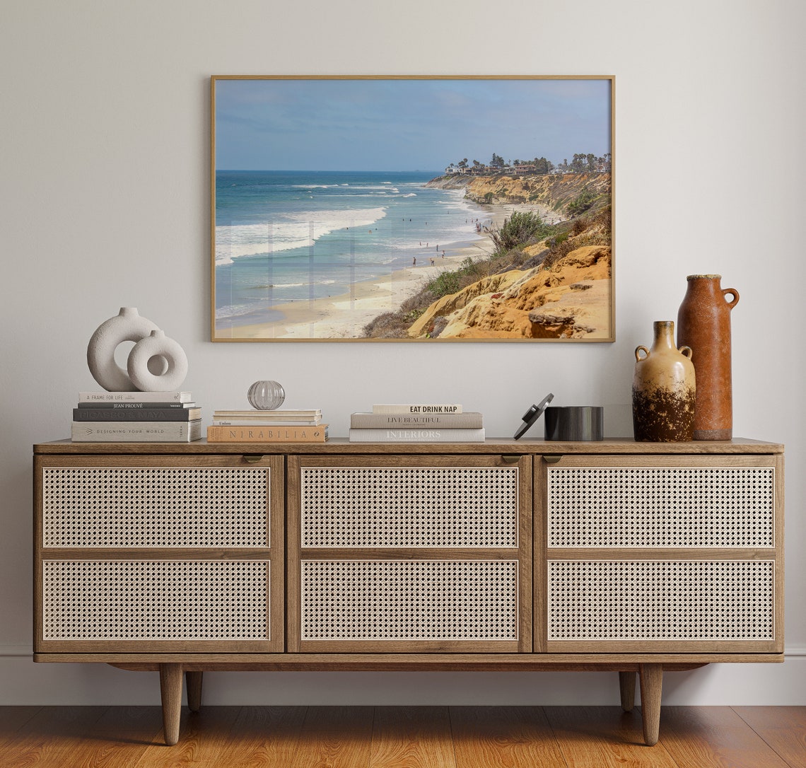 Carlsbad California Beach Cliffs Ocean Surf Coast View Poster - Image 4