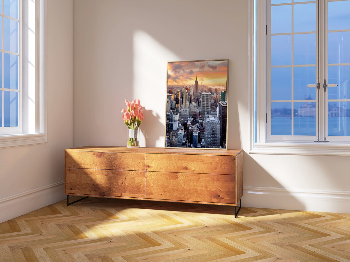 New York City Manhattan Skyline Golden Hour Sunset Photo Poster - Image 4