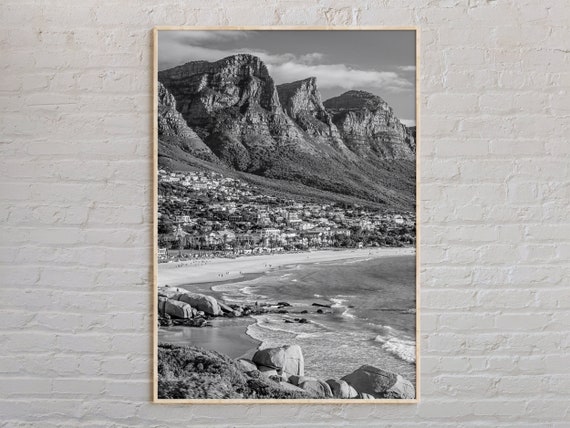 Black And White Cape Town Print Wall Art Poster Photo Decor