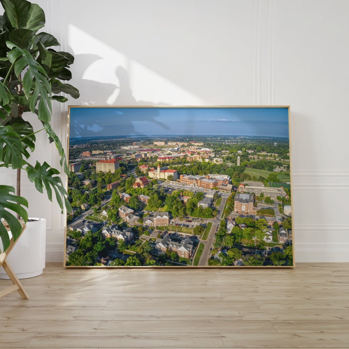Lawrence Kansas Aerial Campus View Red Brick Town Summer Sky Poster - Image 2