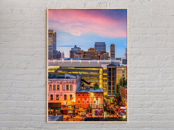 Memphis Tennessee Skyline Beale Street Dusk City Photo Poster