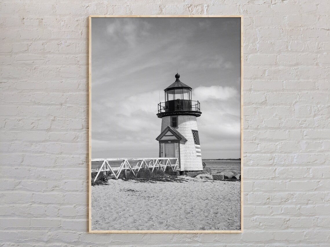 Black And White Nantucket Travel Poster, Massachusetts USA