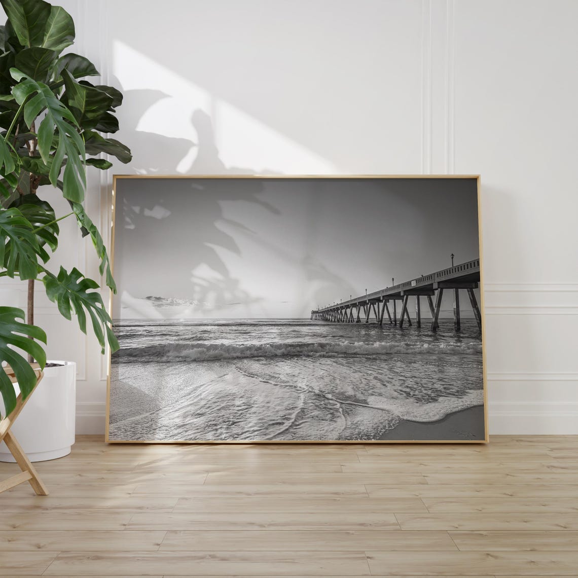 Black And White Wrightsville Beach Print Wrightsville Beach Art Wrightsville Beach Poster Wrightsville Beach Photo North Carolina - Image 2