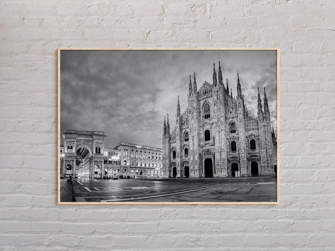 Black And White Milan Print Milan Wall Art Milan Poster Milan Photo Milan Poster Print Milan Wall Decor Italy Poster Print Europe