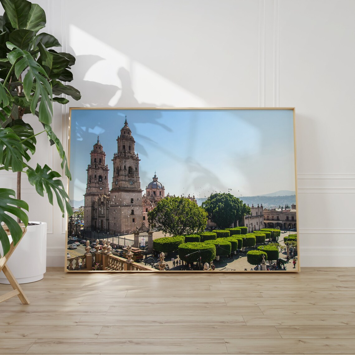 Morelia Mexico Baroque Cathedral Twin Towers Plaza View Poster - Image 2