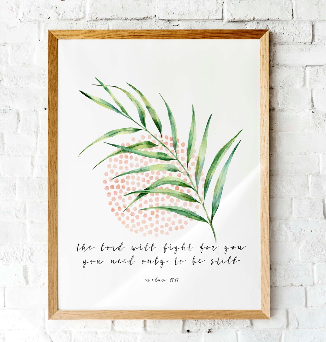 The Lord Will Fight For You Exodus 14v14 Watercolor Scripture Print