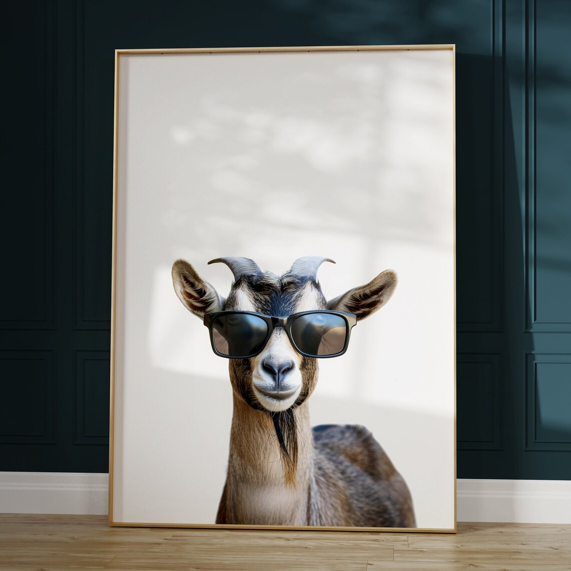 Goat in Sunglasses Funny Animal Art Print - Image 2
