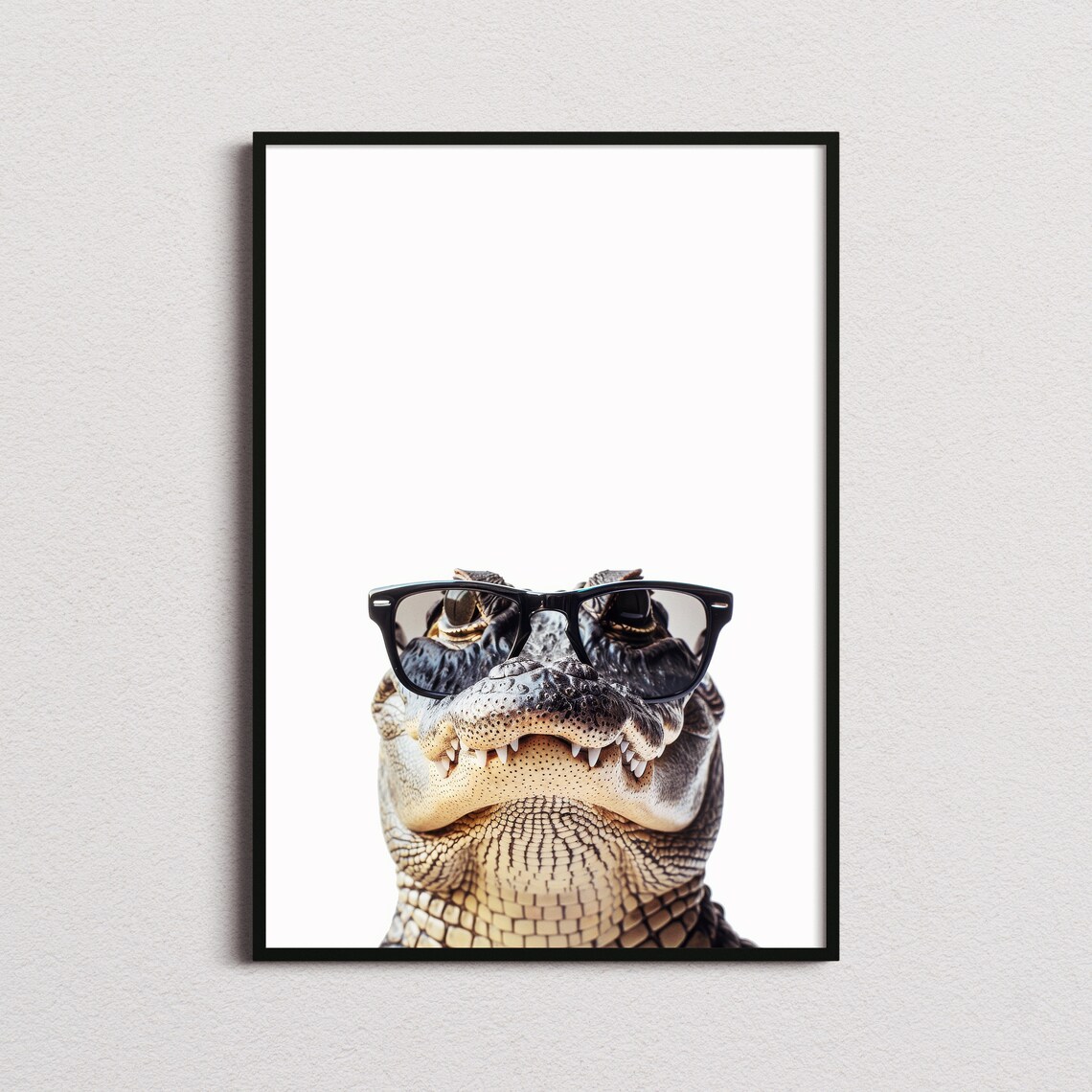 Alligator In Sunglasses Funny Animal Art Print