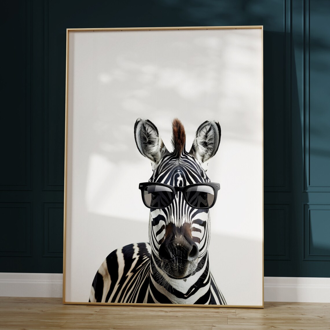 Zebra In Sunglasses Funny Animal Art Print - Image 2