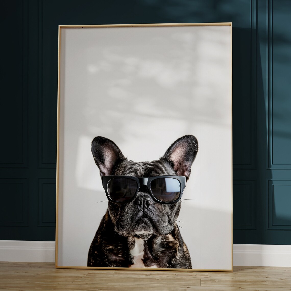 French Bulldog in Sunglasses Funny Dog Art Print - Image 2