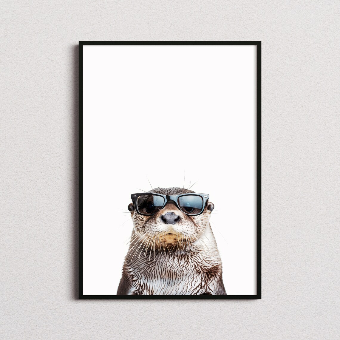 Otter in Sunglasses Funny Animal Art Print