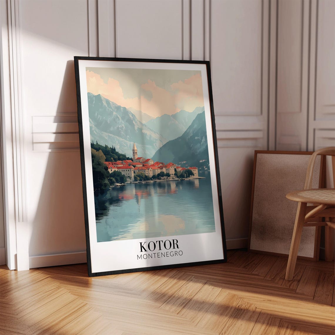 Kotor Montenegro Travel Poster with Bay Red Rooftops and Mountain View - Image 4
