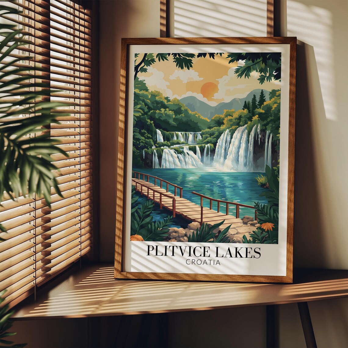 Plitvice Lakes Croatia Waterfall Boardwalk National Park Poster - Image 4