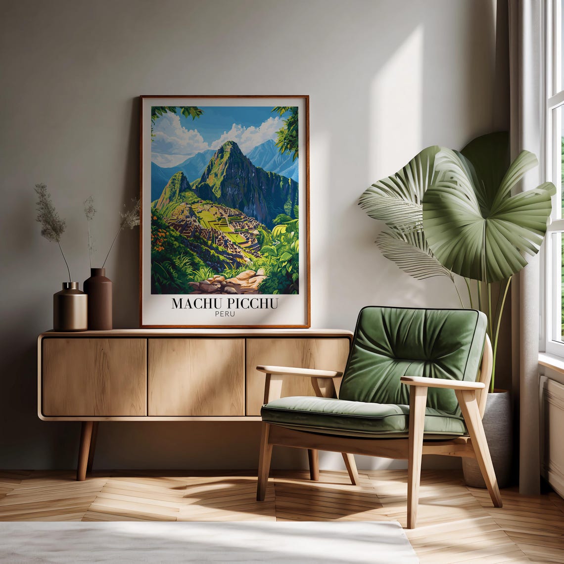 Machu Picchu Peru Ancient Citadel Beneath Green Andes Peaks Poster - Image 2