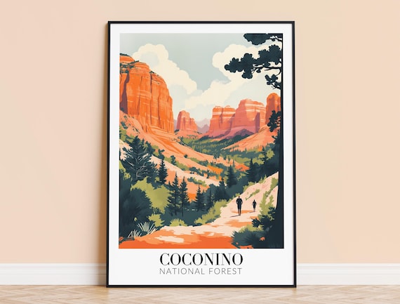 Coconino National Forest Arizona Red Rock Canyon Hiking Poster