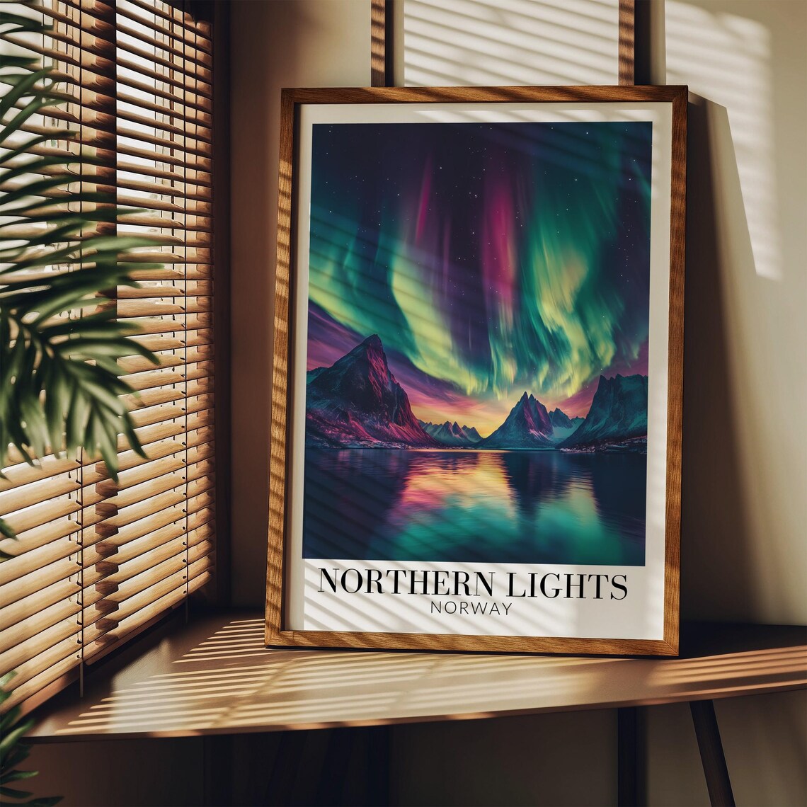Northern Lights Norway Travel Poster, Art Lovers - Image 3