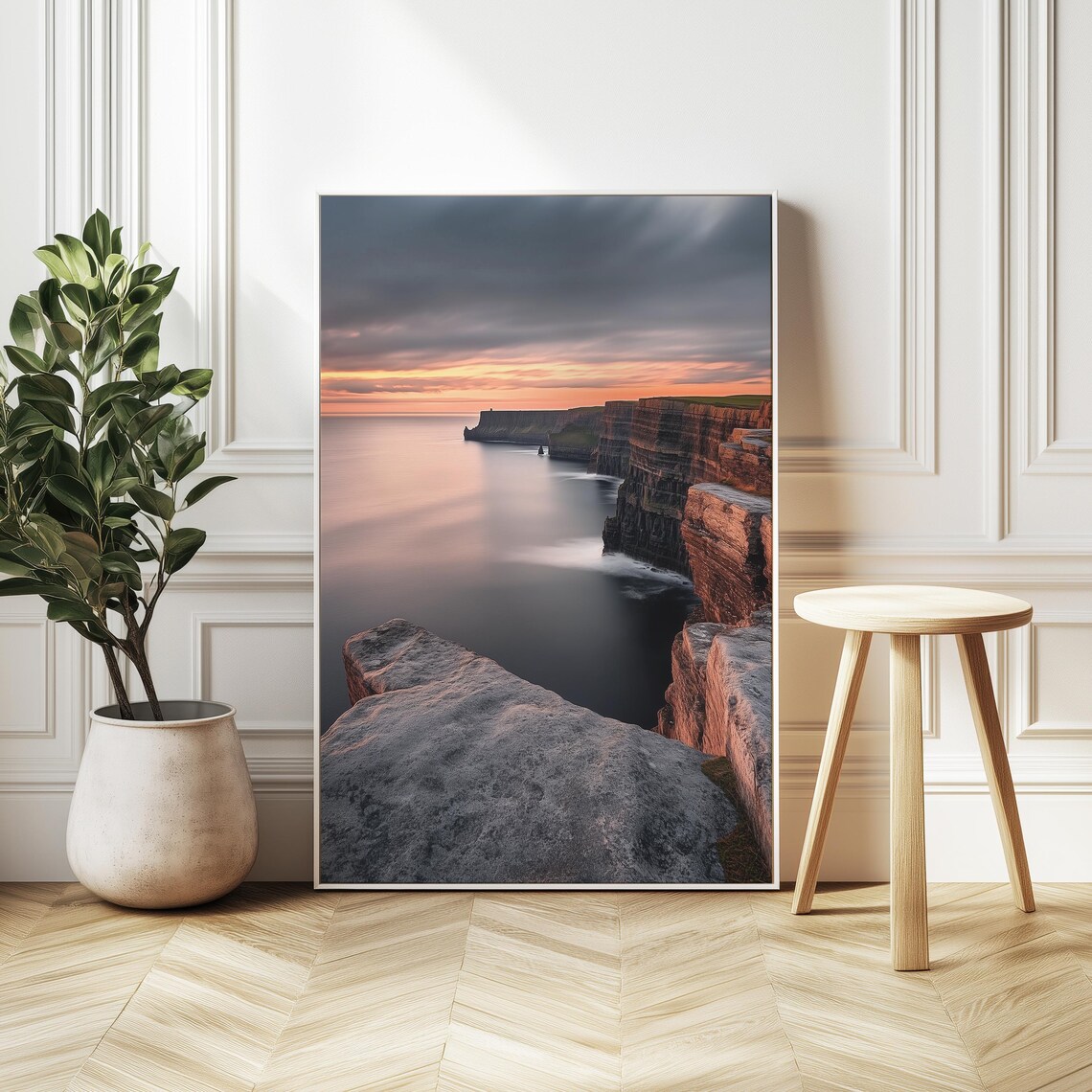 Cliffs Of Moher Painting, Serene Coastal Ireland Art