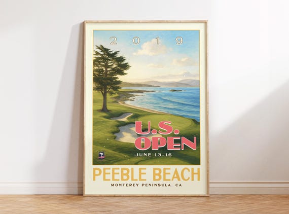 Us Open Golf Wall Art Vintage Print Gift For Fans Memorabilia Sports Decor Retro Club Man Cave