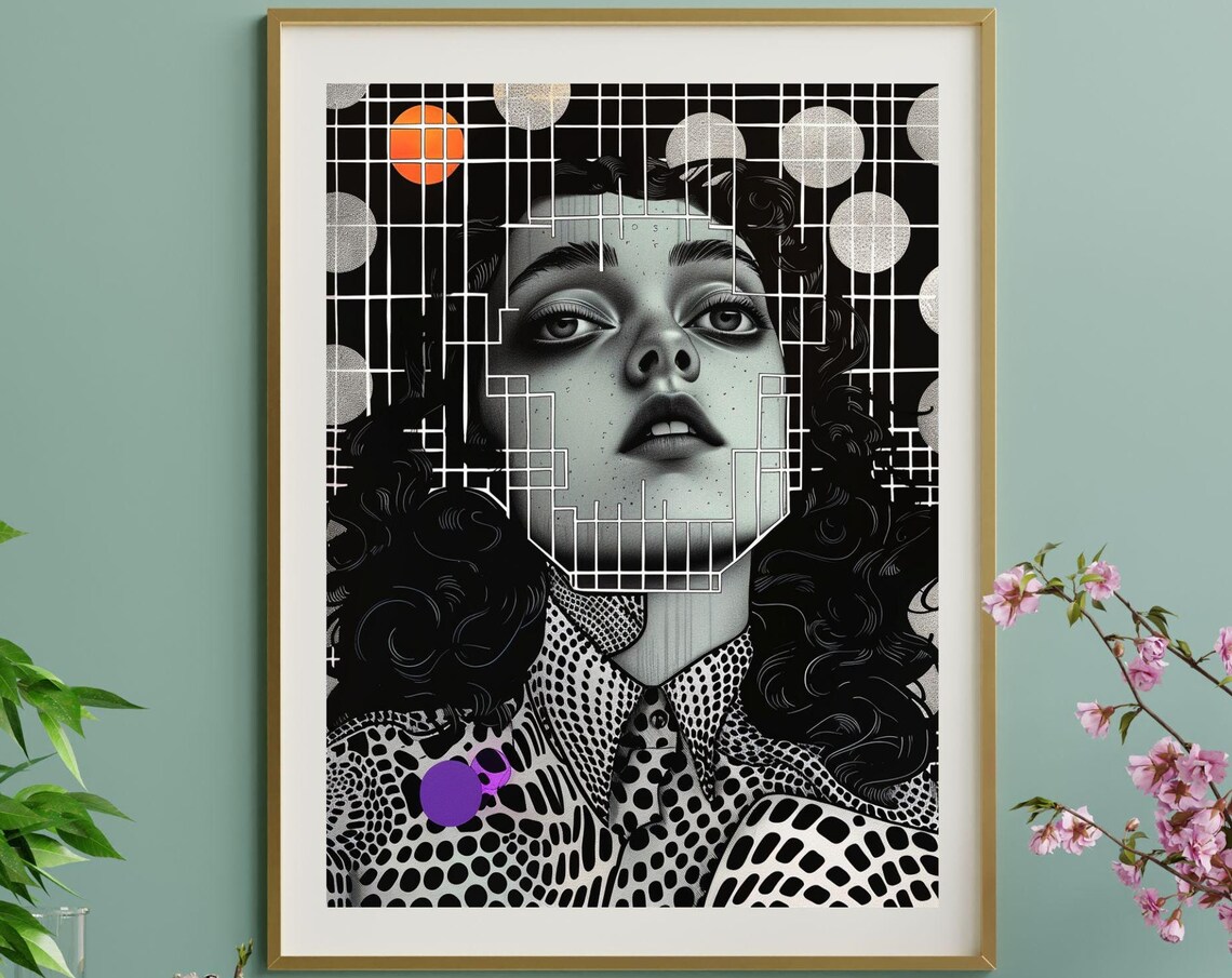Grid Addiction No24 Unique Canvas Art Print