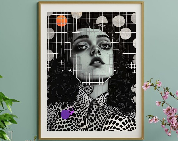 Grid Addiction No24 Unique Canvas Art Print