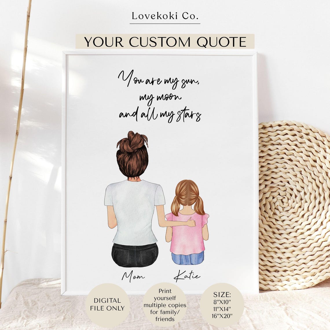 You Are My Sun My Moon and All My Stars Mom and Daughter Poster