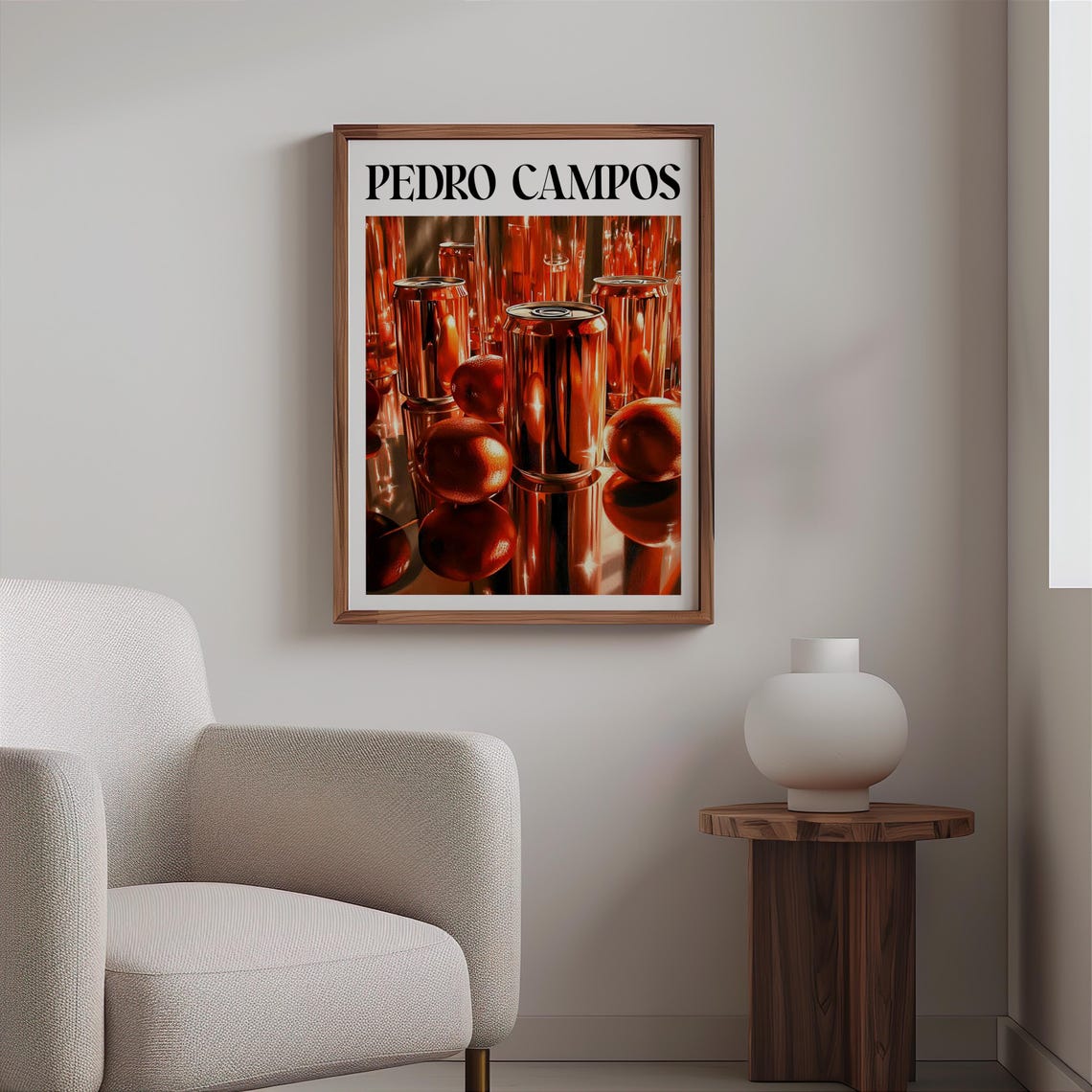 Pedro Campos Inspired Copper Cans Citrus Reflective Still Life Print - Image 2