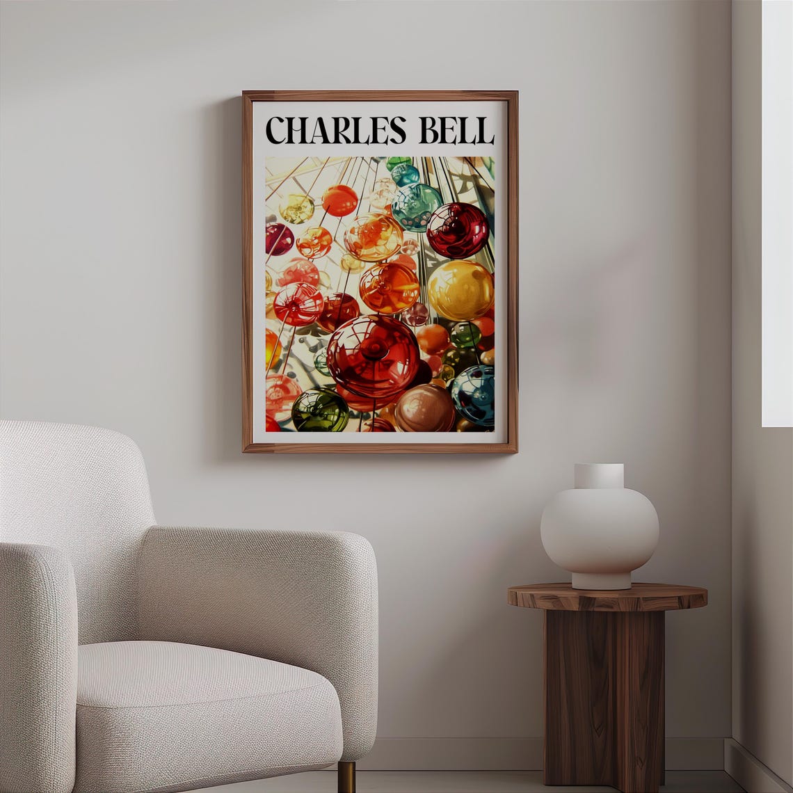 Charles Bell Hanging Colorful Glass Marbles Sunlight View Art Poster - Image 2