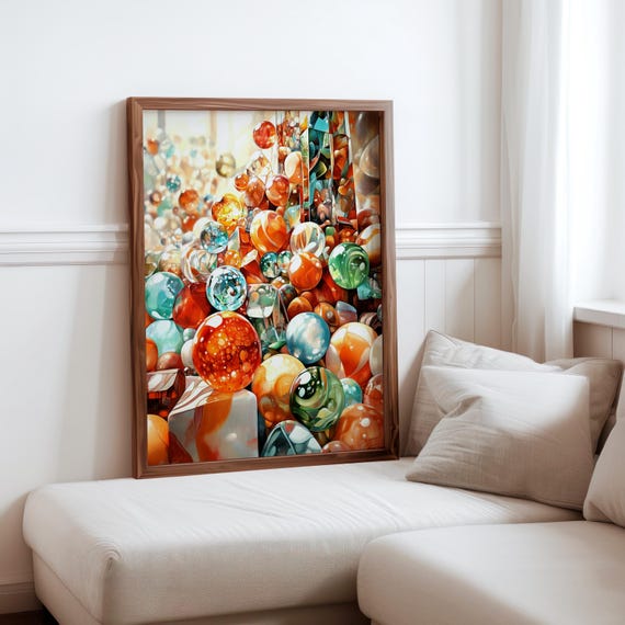 Charles Bell Inspired Photorealism Poster Vintage Gumball Print Colourful Retro Sweetshop Hyper Realistic Candy Machine 1980s