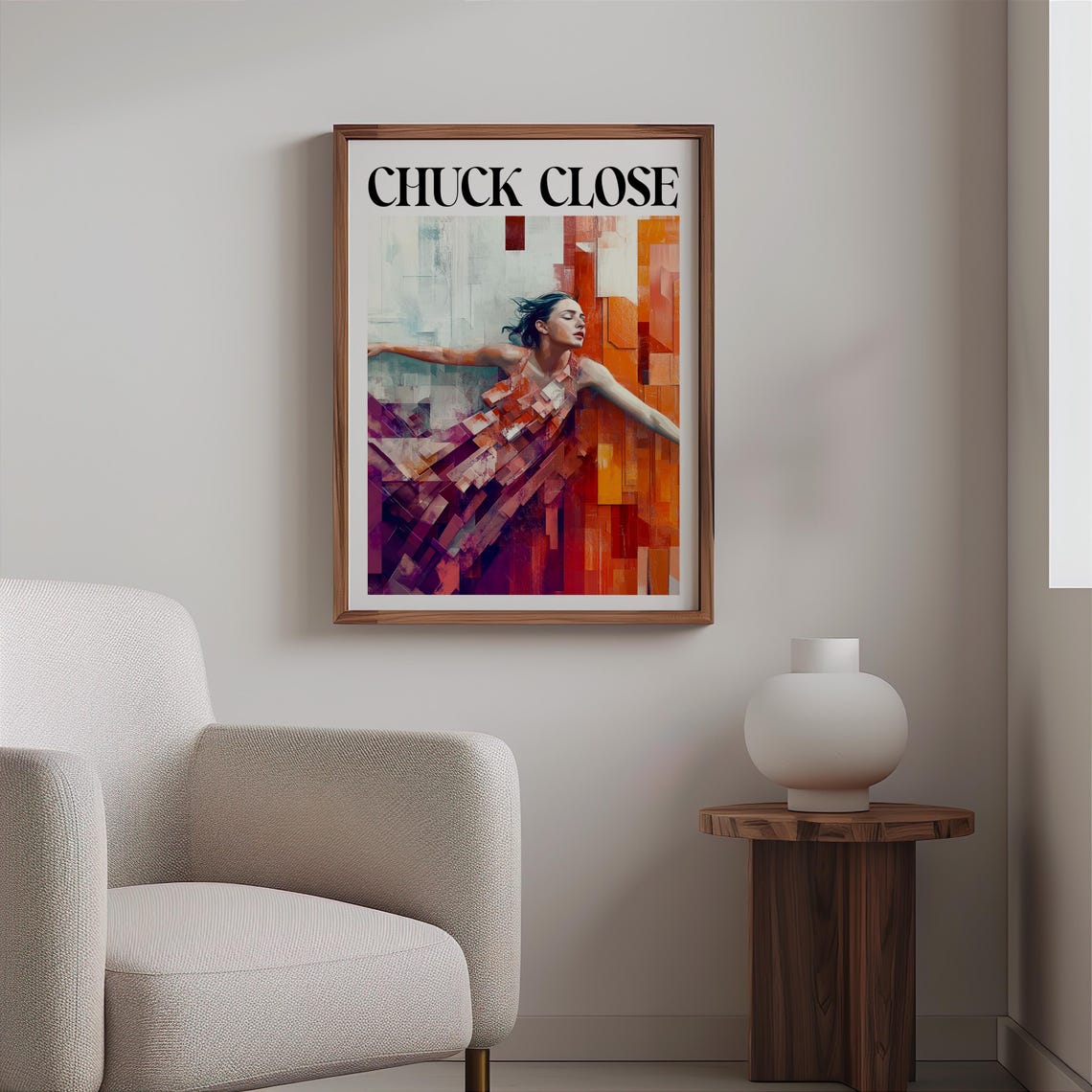 Chuck Close Dancer Geometric Orange Purple Fragmented Art Poster - Image 2