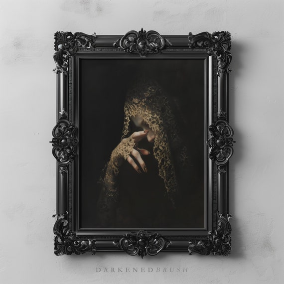 Veil Lady Witchy Woman Gothic Art Print