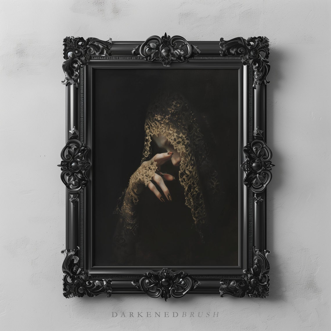 Veil Lady Witchy Woman Gothic Art Print